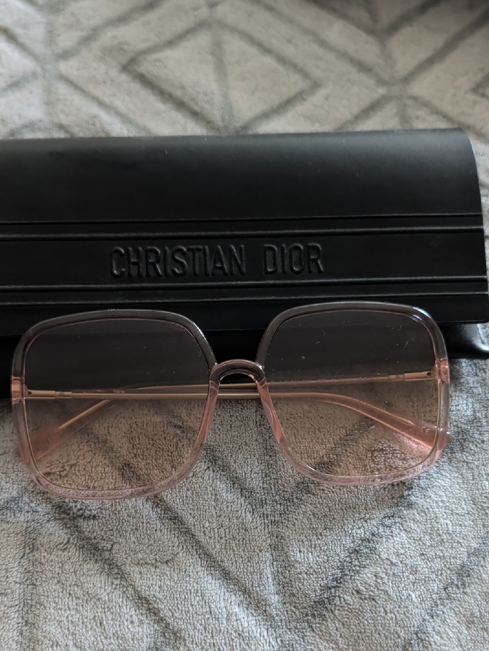 Dior Pink Gradient Square Sunglasses